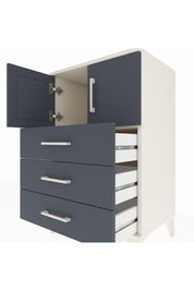 Hyperion Komodin Tek Raflı 3 Çekmeceli 2 Kapaklı 60x44x96 Aytaşı-Antrasit