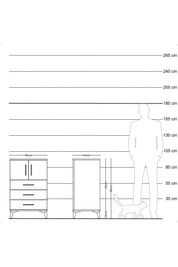 Hyperion Komodin Tek Raflı 3 Çekmeceli 2 Kapaklı 60x44x96 Aytaşı-Antrasit