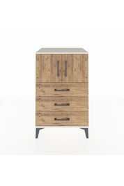 Hyperion Komodin Tek Raflı 3 Çekmeceli 2 Kapaklı 60x44x96 Aytaşı-Çam