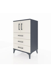 Hyperion Komodin Tek Raflı 3 Çekmeceli 2 Kapaklı 60x44x96 Antrasit-Aytaşı