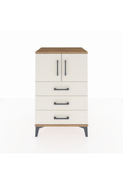 Hyperion Komodin Tek Raflı 3 Çekmeceli 2 Kapaklı 60x44x96 Çam-Aytaşı