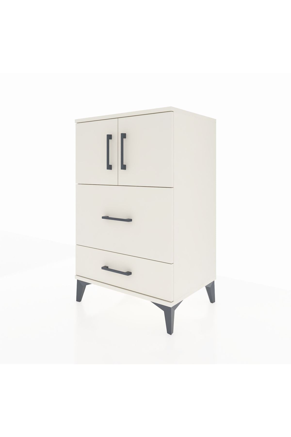 Hyperion Komodin Tek Raflı 2 Çekmeceli 2 Kapaklı 60x44x96 Aytaşı-Aytaşı