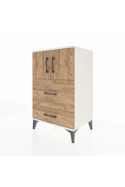 Hyperion Komodin Tek Raflı 2 Çekmeceli 2 Kapaklı 60x44x96 Aytaşı-Çam