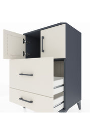 Hyperion Komodin Tek Raflı 2 Çekmeceli 2 Kapaklı 60x44x96 Antrasit-Aytaşı