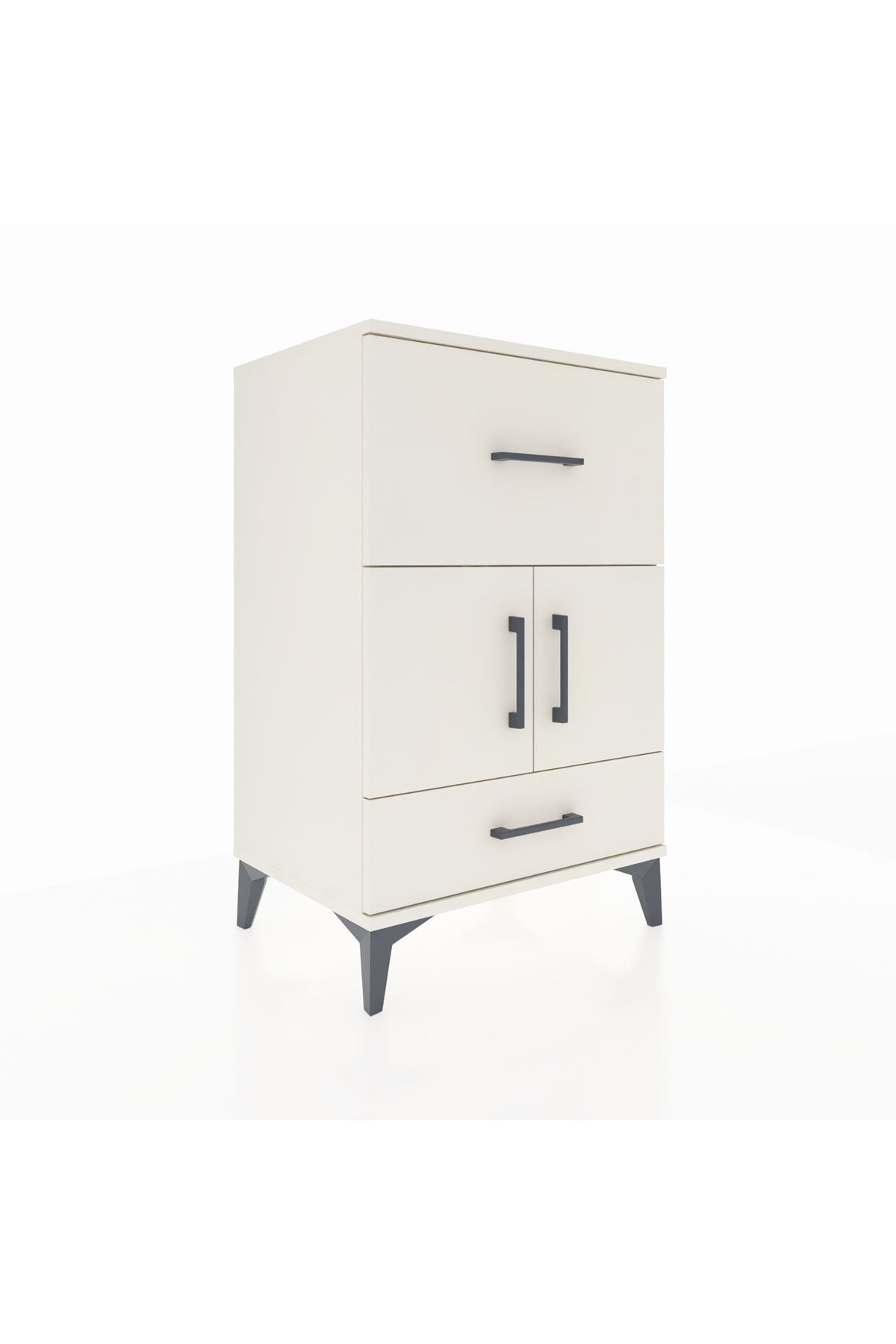 Hyperion Komodin Tek Raflı 2 Çekmeceli 2 Kapaklı 60x44x96 Aytaşı-Aytaşı