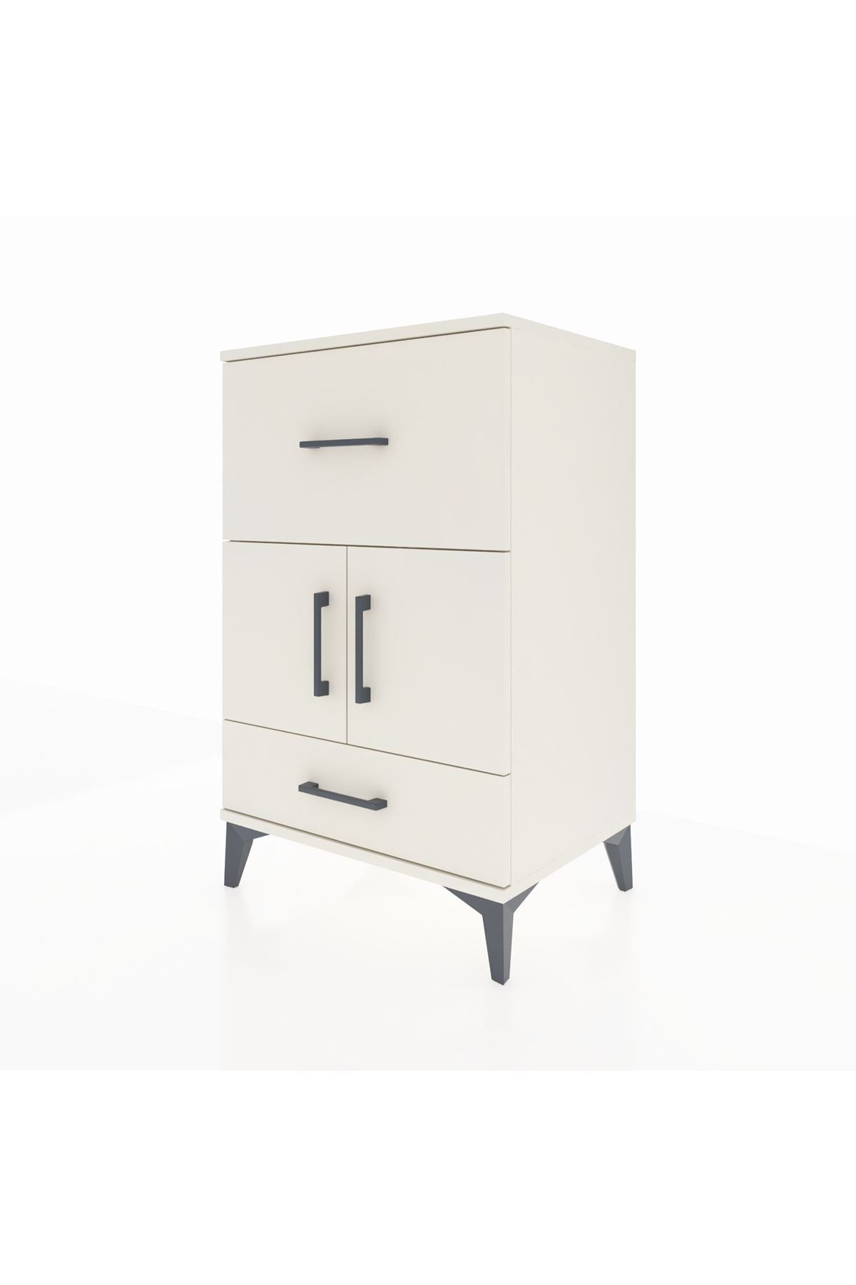 Hyperion Komodin Tek Raflı 2 Çekmeceli 2 Kapaklı 60x44x96 Aytaşı-Aytaşı