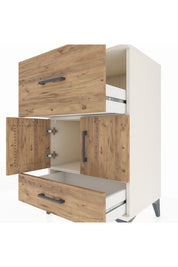 Hyperion Komodin Tek Raflı 2 Çekmeceli 2 Kapaklı 60x44x96 Aytaşı-Çam