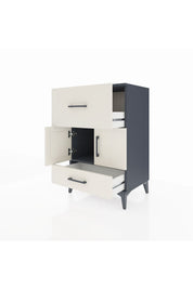 Hyperion Komodin Tek Raflı 2 Çekmeceli 2 Kapaklı 60x44x96 Antrasit-Aytaşı