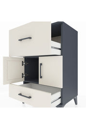 Hyperion Komodin Tek Raflı 2 Çekmeceli 2 Kapaklı 60x44x96 Antrasit-Aytaşı