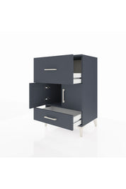 Hyperion Komodin Tek Raflı 2 Çekmeceli 2 Kapaklı 60x44x96 Antrasit-Antrasit