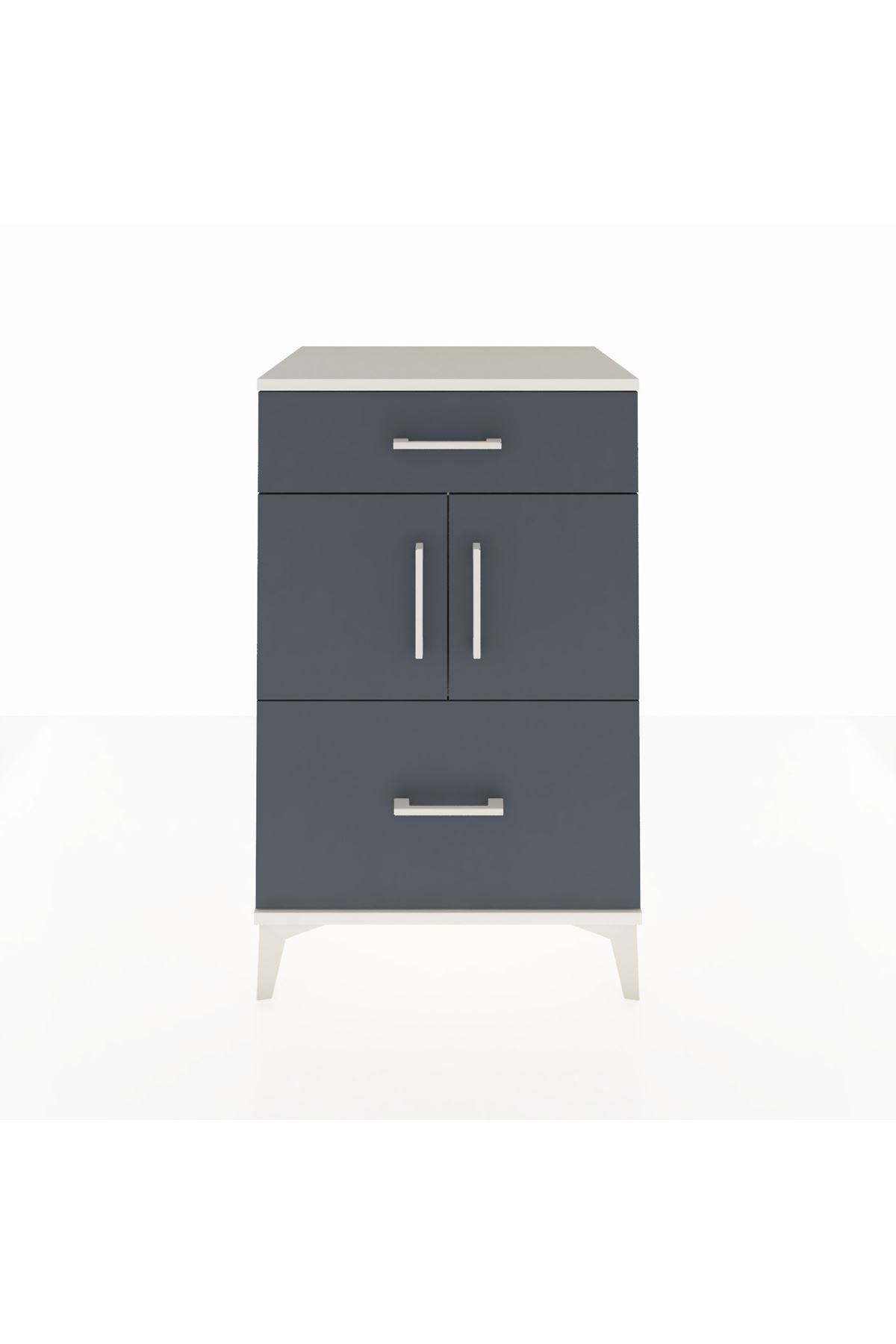 Hyperion Komodin Tek Raflı 2 Çekmeceli 2 Kapaklı 60x44x96 Aytaşı-Antrasit