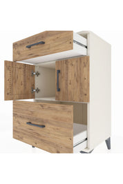 Hyperion Komodin Tek Raflı 2 Çekmeceli 2 Kapaklı 60x44x96 Aytaşı-Çam