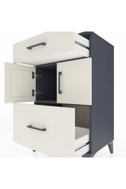 Hyperion Komodin Tek Raflı 2 Çekmeceli 2 Kapaklı 60x44x96 Antrasit-Aytaşı