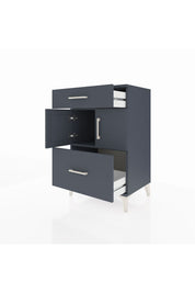 Hyperion Komodin Tek Raflı 2 Çekmeceli 2 Kapaklı 60x44x96 Antrasit-Antrasit