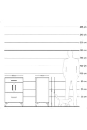 Hyperion Komodin Tek Raflı 2 Çekmeceli 2 Kapaklı 60x44x96 Antrasit-Antrasit