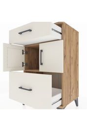 Hyperion Komodin Tek Raflı 2 Çekmeceli 2 Kapaklı 60x44x96 Çam-Aytaşı