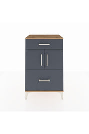 Hyperion Komodin Tek Raflı 2 Çekmeceli 2 Kapaklı 60x44x96 Çam-Antrasit