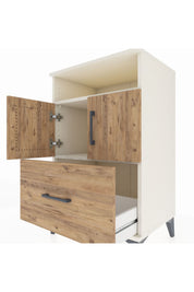 Hyperion Komodin 2 Raflı Tek Çekmeceli 2 Kapaklı 60x44x96 Aytaşı-Çam