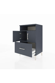 Hyperion Komodin 2 Raflı Tek Çekmeceli 2 Kapaklı 60x44x96 Antrasit-Antrasit