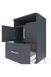 Hyperion Komodin 2 Raflı Tek Çekmeceli 2 Kapaklı 60x44x96 Antrasit-Antrasit