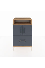 Hyperion Komodin 2 Raflı Tek Çekmeceli 2 Kapaklı 60x44x96 Çam-Antrasit