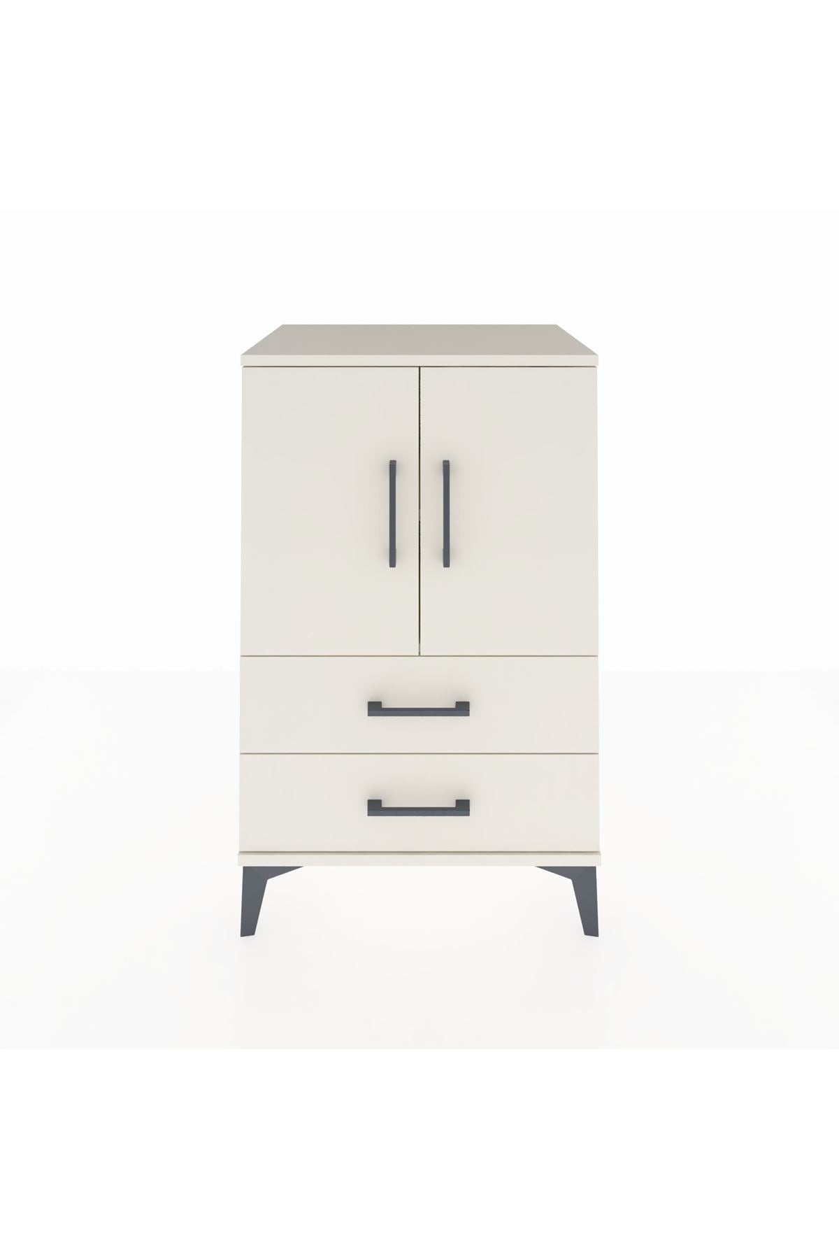 Hyperion Komodin 2 Raflı 2 Çekmeceli 2 Kapaklı 60x44x96 Aytaşı-Aytaşı