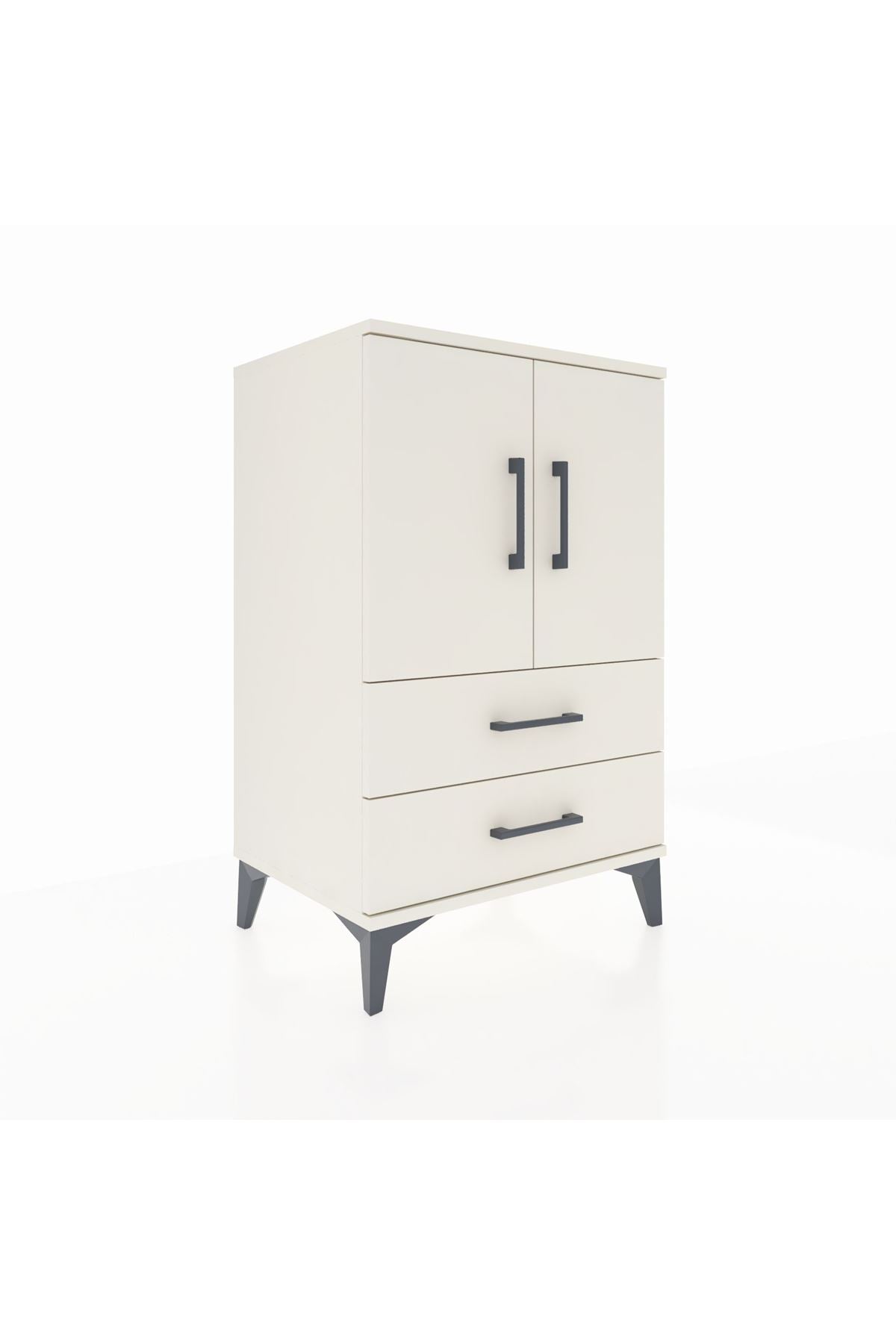 Hyperion Komodin 2 Raflı 2 Çekmeceli 2 Kapaklı 60x44x96 Aytaşı-Aytaşı