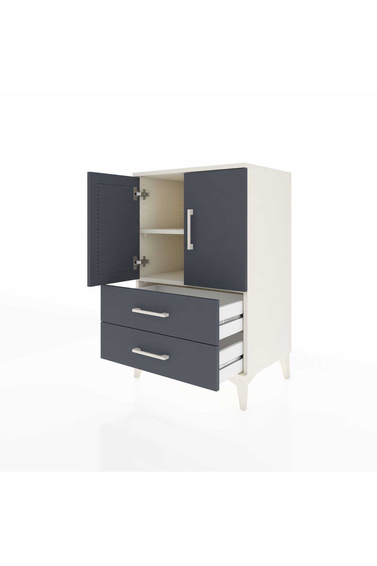 Hyperion Komodin 2 Raflı 2 Çekmeceli 2 Kapaklı 60x44x96 Aytaşı-Antrasit