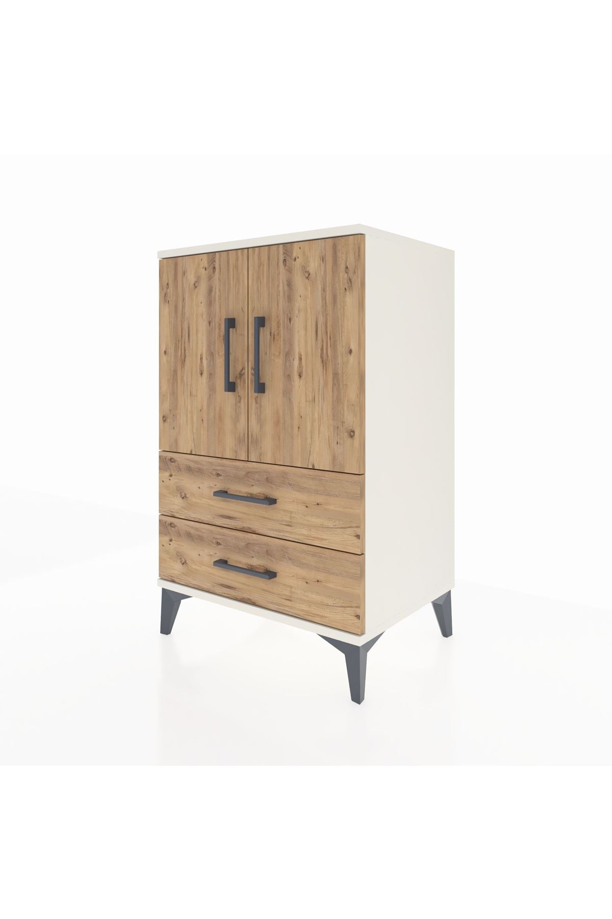 Hyperion Komodin 2 Raflı 2 Çekmeceli 2 Kapaklı 60x44x96 Aytaşı-Çam