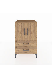 Hyperion Komodin 2 Raflı 2 Çekmeceli 2 Kapaklı 60x44x96 Çam-Çam