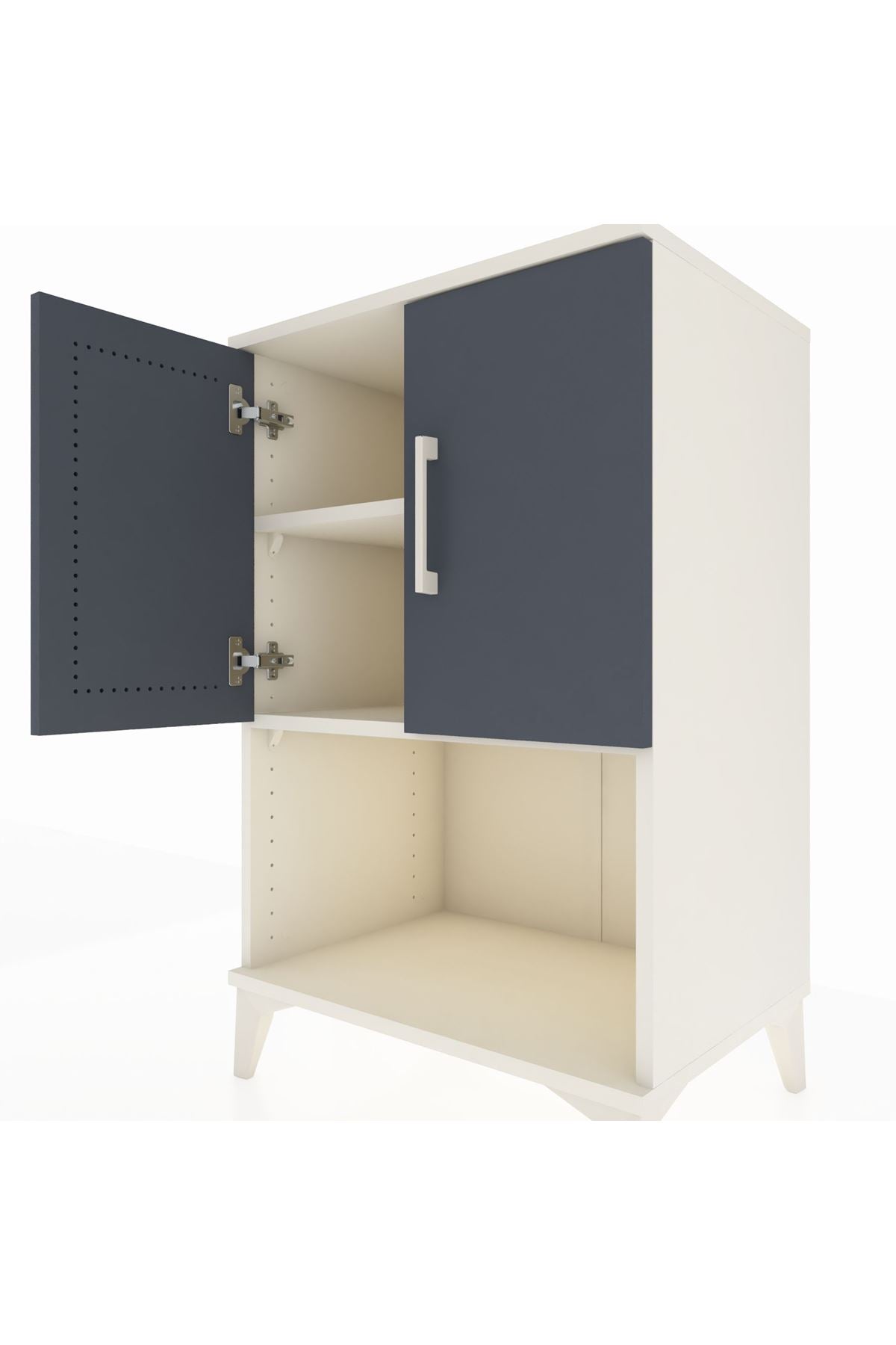 Hyperion Komodin 2 Raflı 2 Kapaklı 60x44x96 Aytaşı-Antrasit