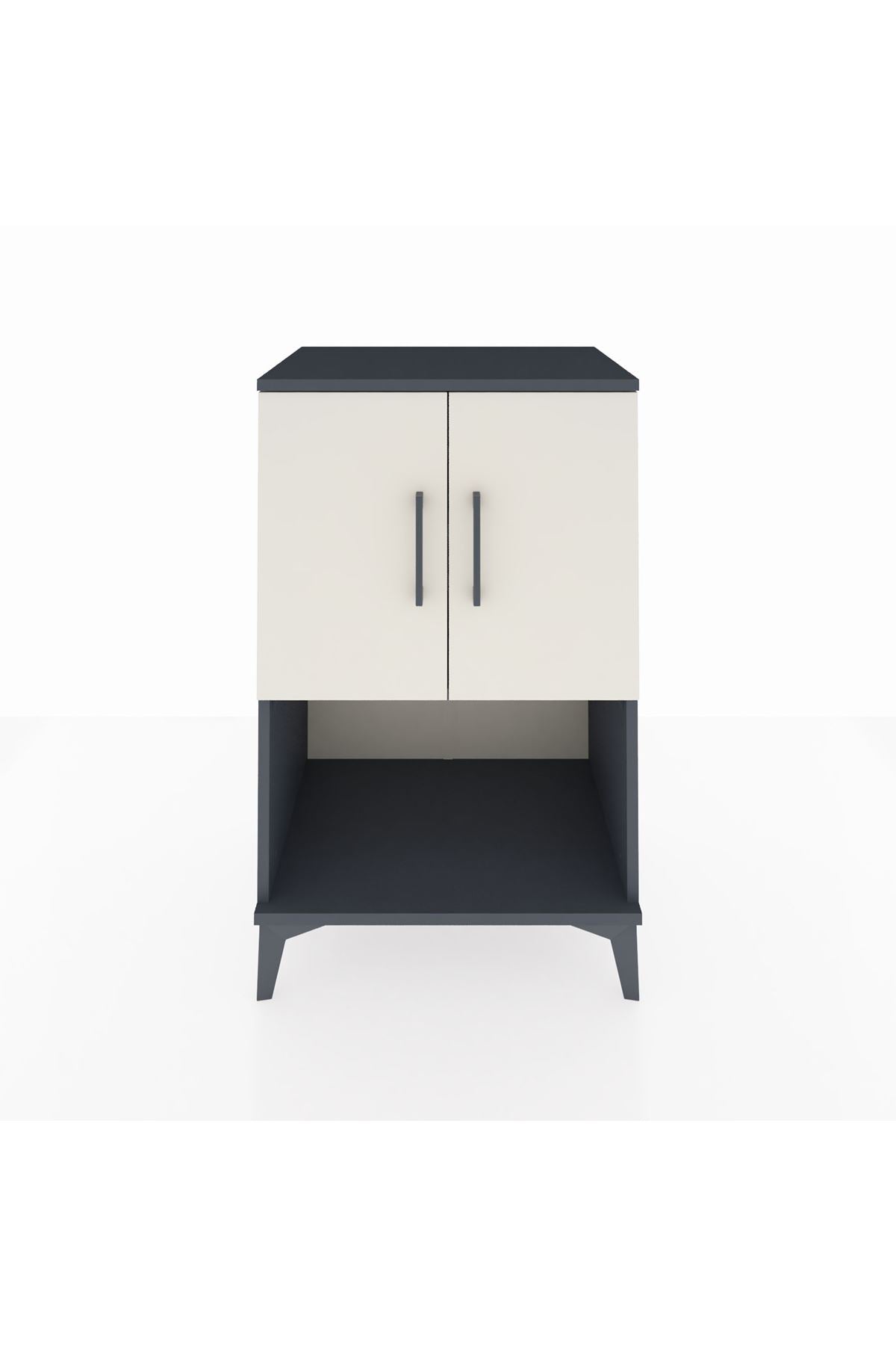 Hyperion Komodin 2 Raflı 2 Kapaklı 60x44x96 Antrasit-Aytaşı