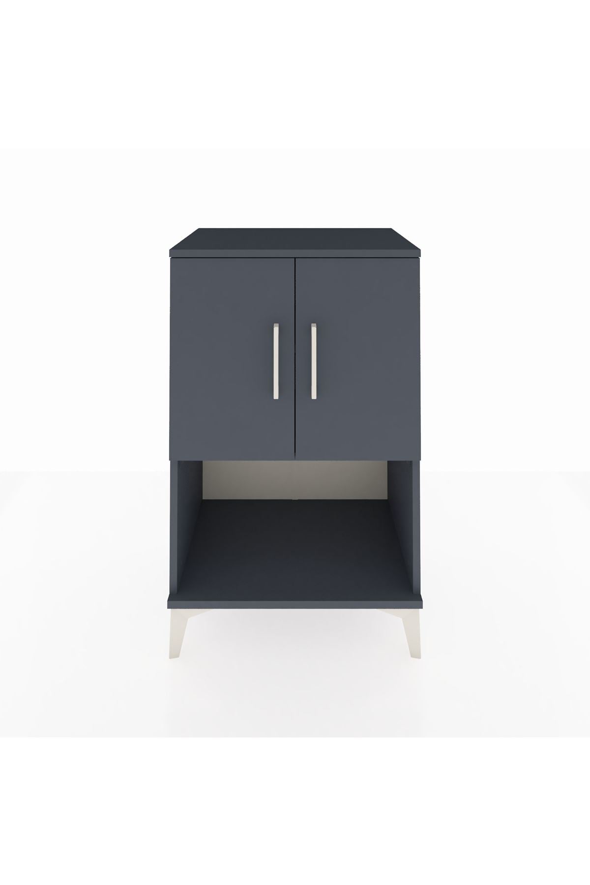 Hyperion Komodin 2 Raflı 2 Kapaklı 60x44x96 Antrasit-Antrasit