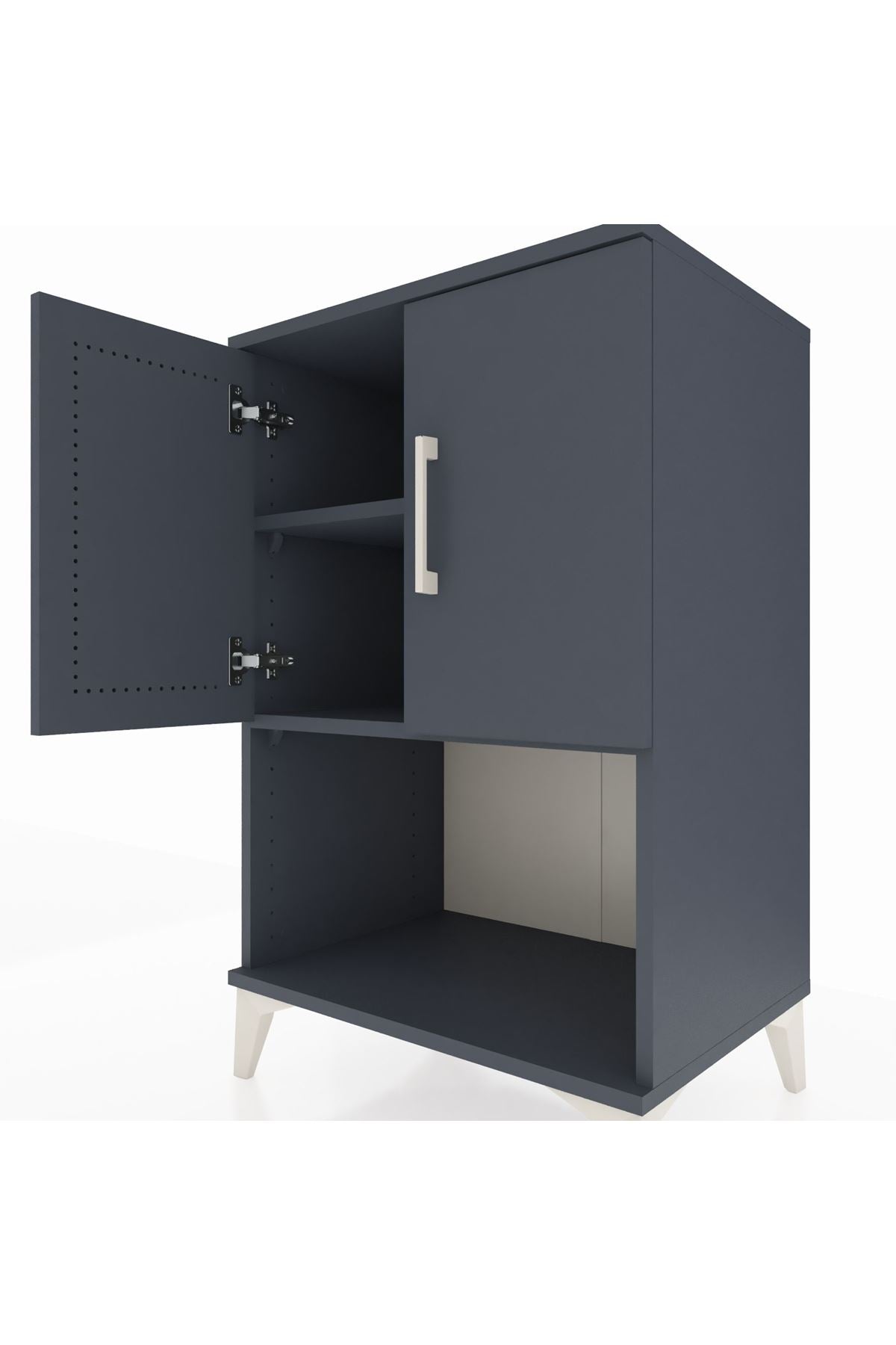 Hyperion Komodin 2 Raflı 2 Kapaklı 60x44x96 Antrasit-Antrasit