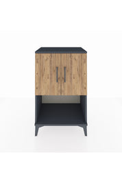 Hyperion Komodin 2 Raflı 2 Kapaklı 60x44x96 Antrasit-Çam