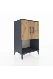 Hyperion Komodin 2 Raflı 2 Kapaklı 60x44x96 Antrasit-Çam