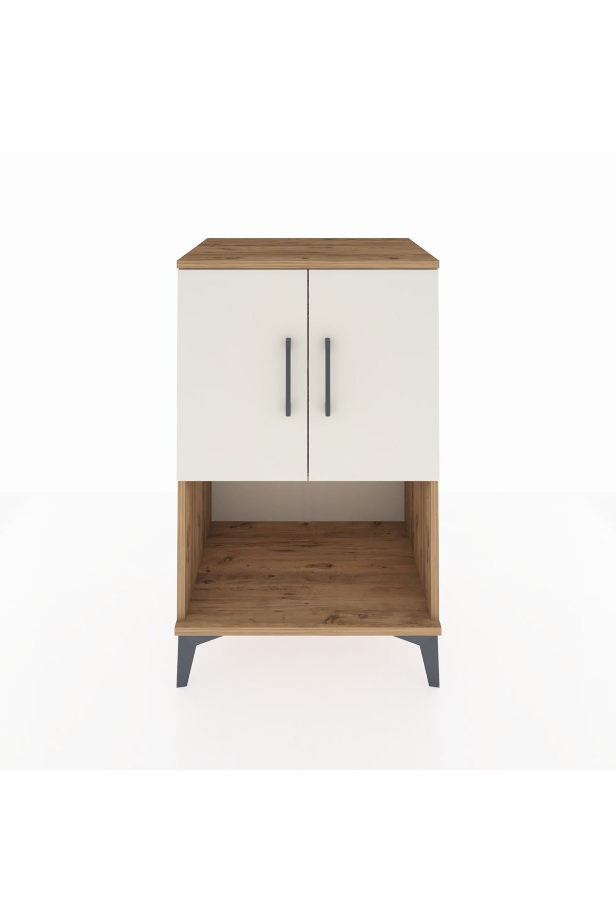 Hyperion Komodin 2 Raflı 2 Kapaklı 60x44x96 Çam-Aytaşı