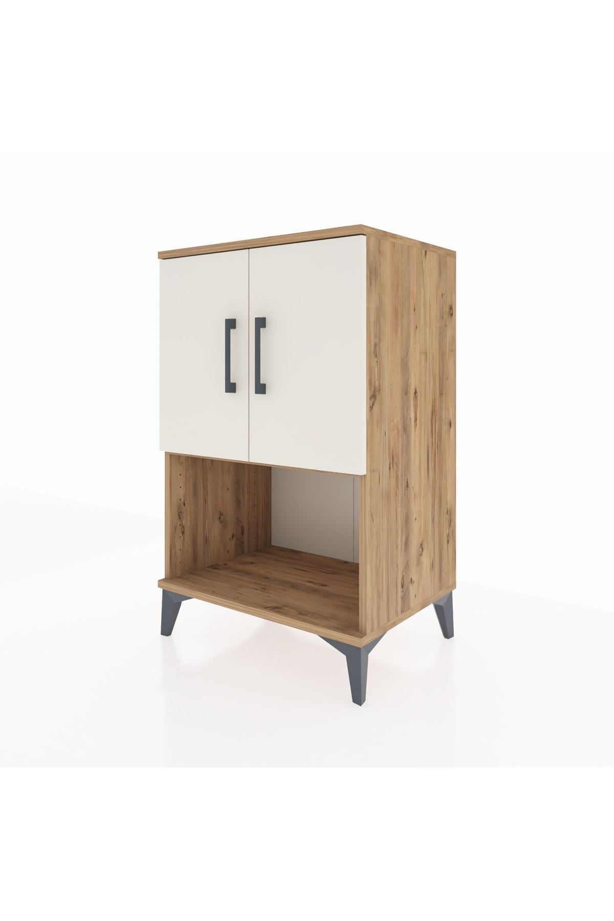 Hyperion Komodin 2 Raflı 2 Kapaklı 60x44x96 Çam-Aytaşı