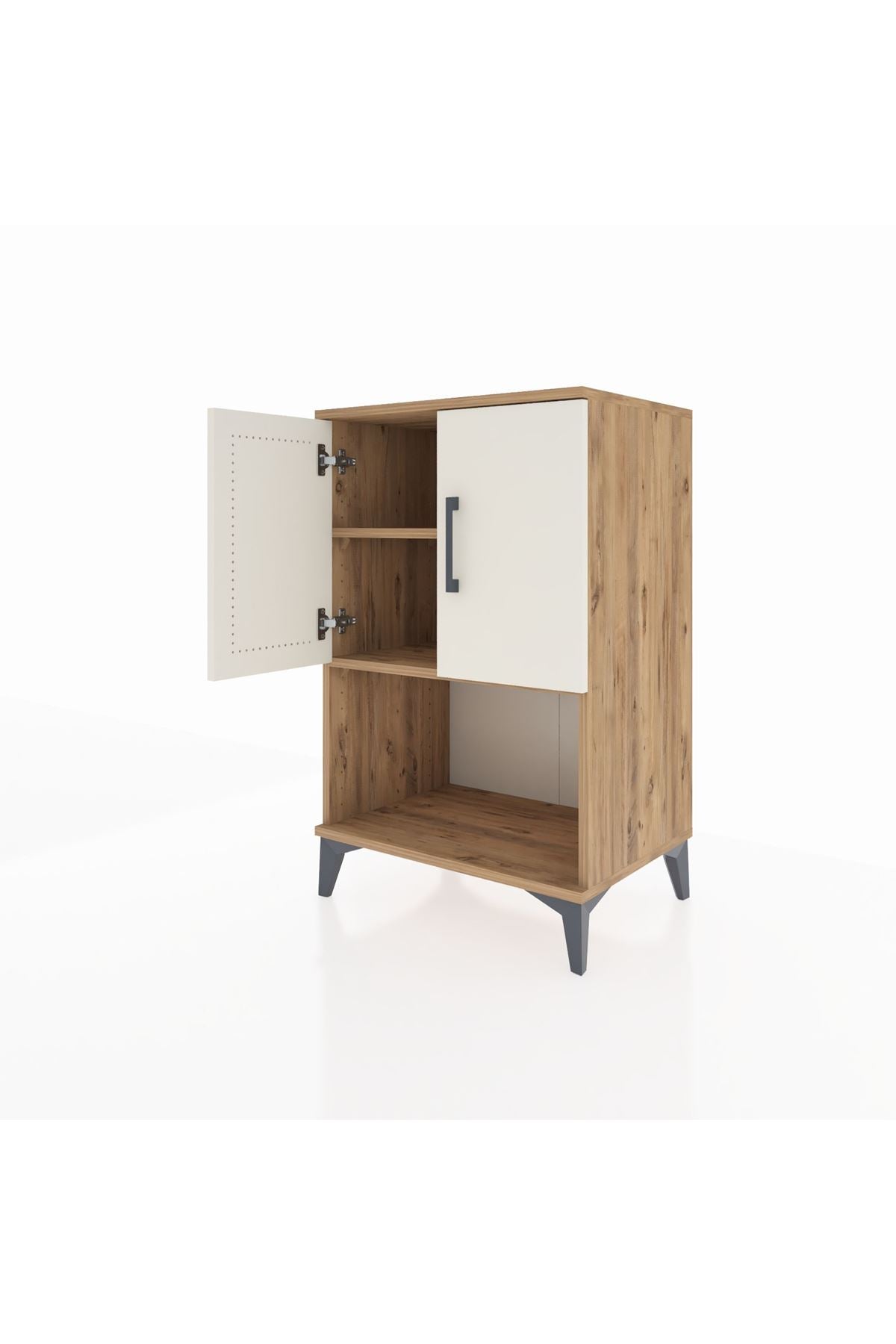 Hyperion Komodin 2 Raflı 2 Kapaklı 60x44x96 Çam-Aytaşı