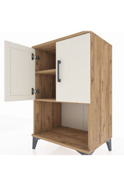 Hyperion Komodin 2 Raflı 2 Kapaklı 60x44x96 Çam-Aytaşı