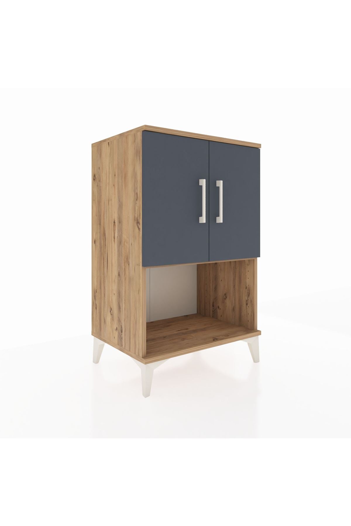 Hyperion Komodin 2 Raflı 2 Kapaklı 60x44x96 Çam-Antrasit