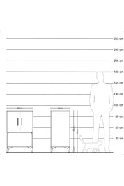Hyperion Komodin 2 Raflı 2 Kapaklı 60x44x96 Çam-Antrasit