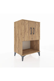 Hyperion Komodin 2 Raflı 2 Kapaklı 60x44x96 Çam-Çam