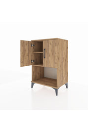 Hyperion Komodin 2 Raflı 2 Kapaklı 60x44x96 Çam-Çam