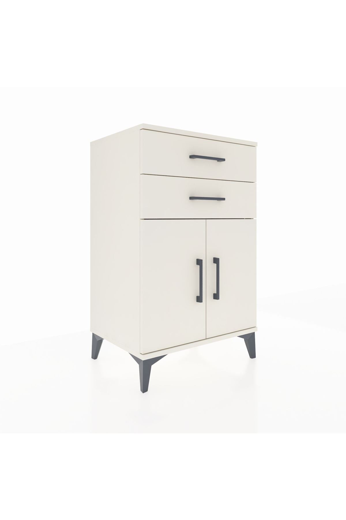 Hyperion Komodin Tek Raflı 2 Çekmeceli 2 Kapaklı 60x44x96 Aytaşı-Aytaşı