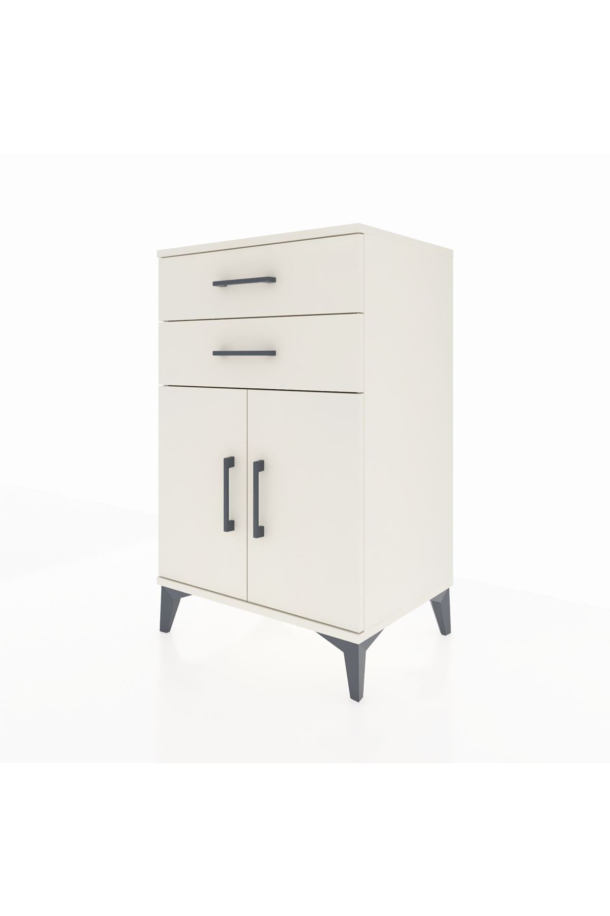 Hyperion Komodin Tek Raflı 2 Çekmeceli 2 Kapaklı 60x44x96 Aytaşı-Aytaşı