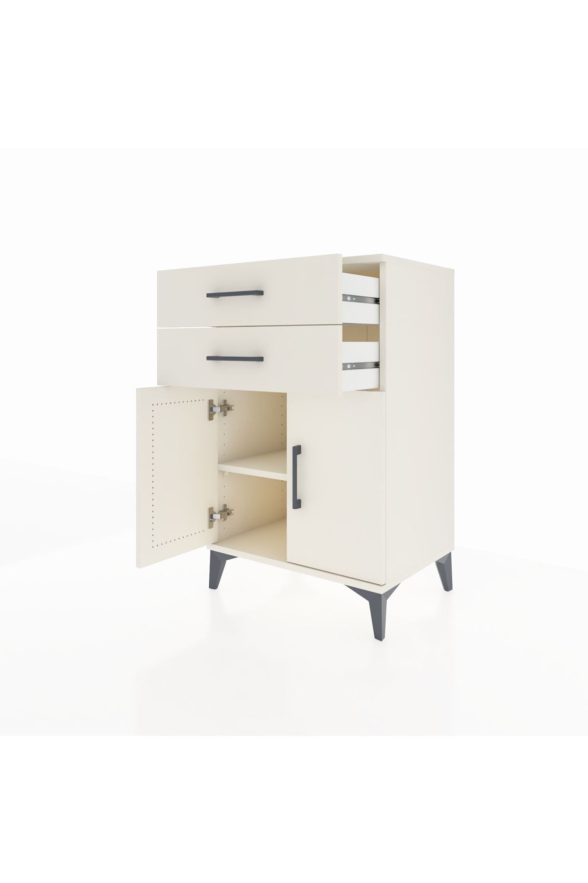 Hyperion Komodin Tek Raflı 2 Çekmeceli 2 Kapaklı 60x44x96 Aytaşı-Aytaşı