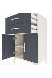 Hyperion Komodin Tek Raflı 2 Çekmeceli 2 Kapaklı 60x44x96 Aytaşı-Antrasit