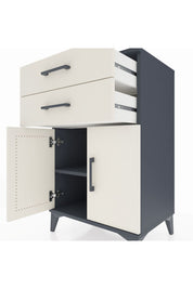 Hyperion Komodin Tek Raflı 2 Çekmeceli 2 Kapaklı 60x44x96 Antrasit-Aytaşı