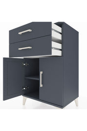 Hyperion Komodin Tek Raflı 2 Çekmeceli 2 Kapaklı 60x44x96 Antrasit-Antrasit